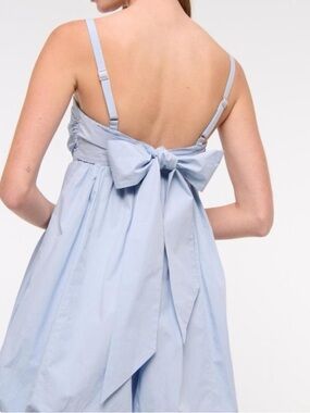 NEW W TAGS! abercrombie and fitch baby blue bubble hem ribbon dress